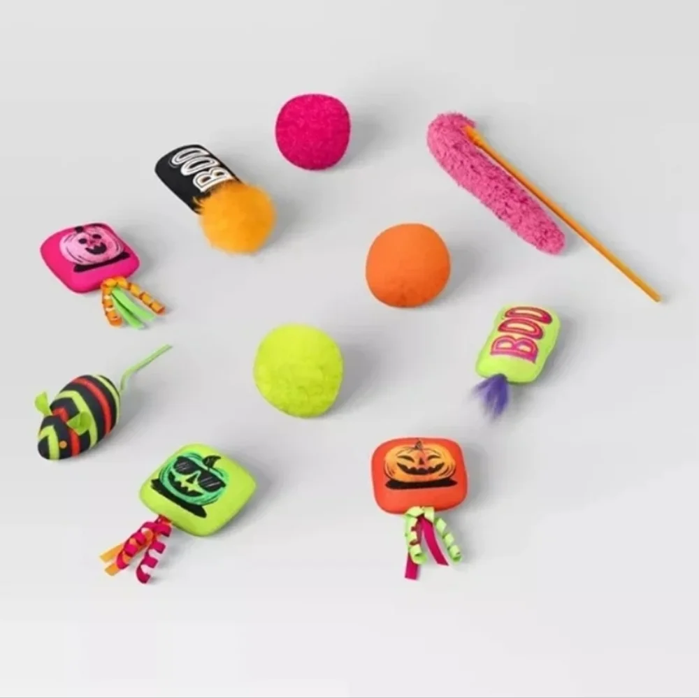 Cat Toys Halloween Cauldron Bundle Toy Set - 10pc - Hyde and EEK! Boutique